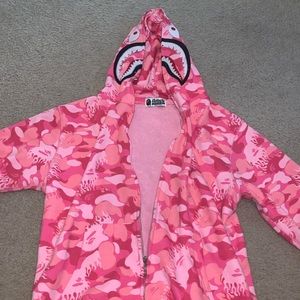 COPY - PINK BAPE CAMO SHARK HOODIE